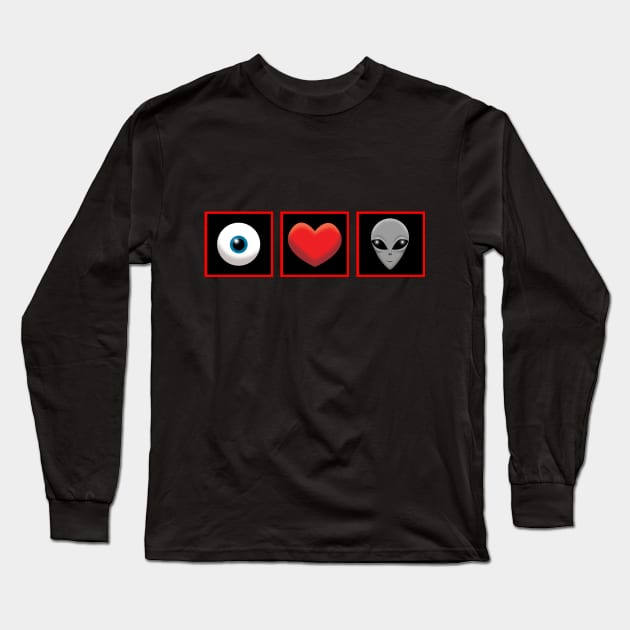 I Heart Aliens Long Sleeve T-Shirt by Wickedcartoons